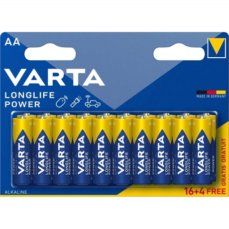 Pile Varta longlife power AA x 16 +4 gratuites