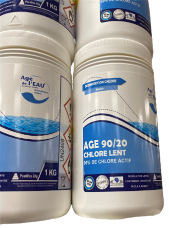 Chlore lent 90/20 Age de l'eau boite de 1Kg